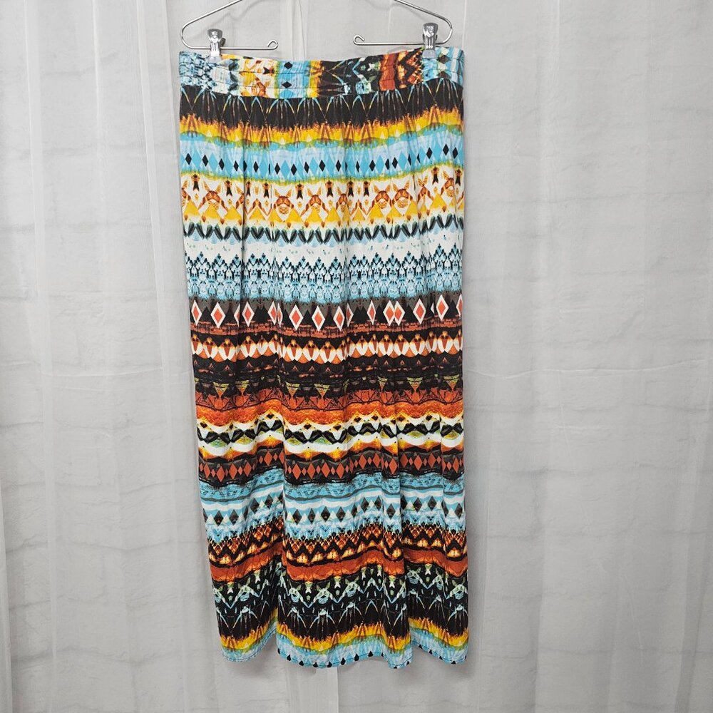 I.N. Studio Skirt Maxi Grunge Aztec Boho Casual Festival L - Picture 3 of 7